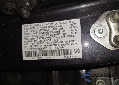 2019 Honda Cr-V Ex from USA, damaged, VIN 2HKRW2H59KH613113